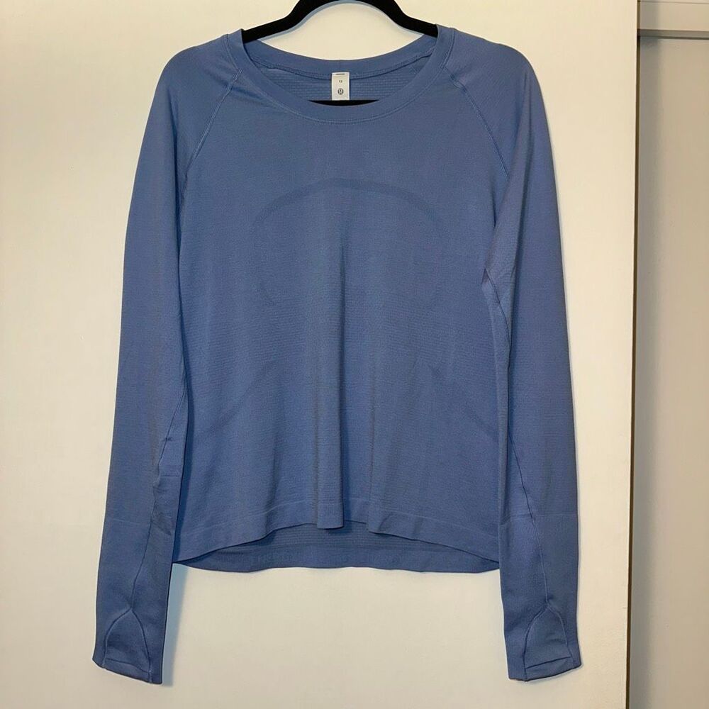 Lululemon Womens Size 12 Swiftly Tech Long Sleeve 2.0 Race Shirt Prep Blue NWT